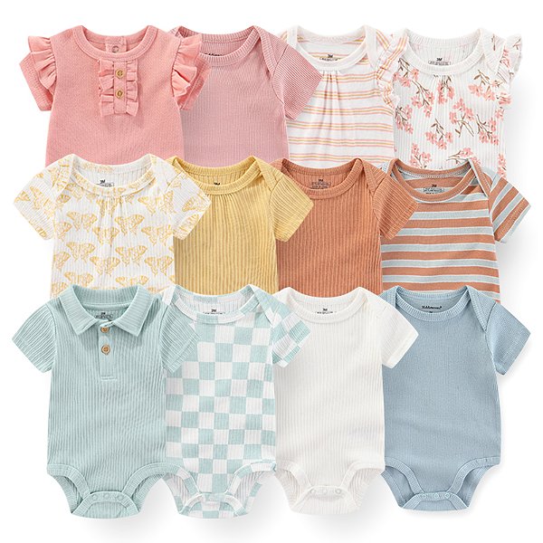 6 peças/lote body de algodão bebê