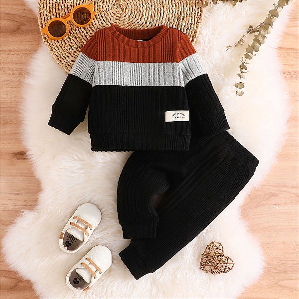 Conjunto suéter de inverno bebê