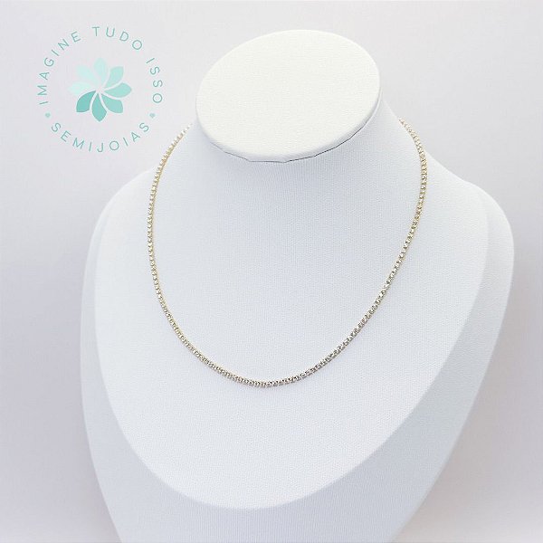 Choker Semijoia Brilhante Delicada 35cm (dourado)