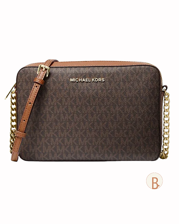 Bolsa Michael Kors Crossbody Jet Set Logo - Marrom.