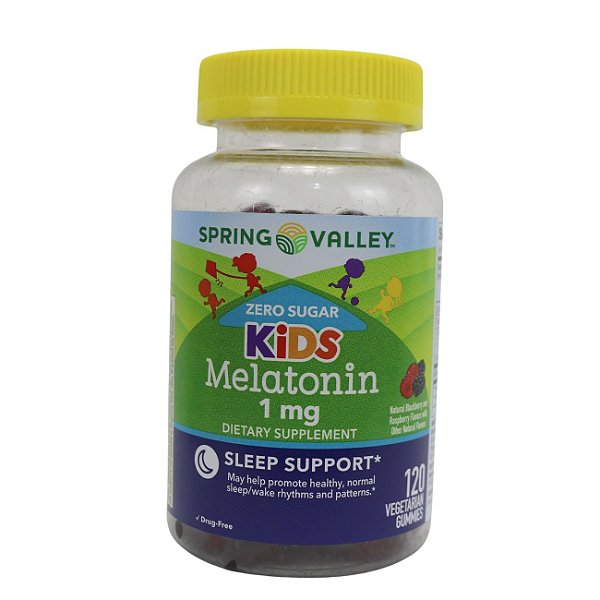 Melatonin  Kids 1mg 120 gummys ZERO AÇUCAR SPRING VALLEY
