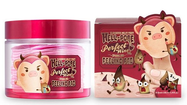 Hell-Pore, Disco de Esfoliação Espuman                                                                                                           te e Vinho Perfeito, 30 Folhas, 200ml