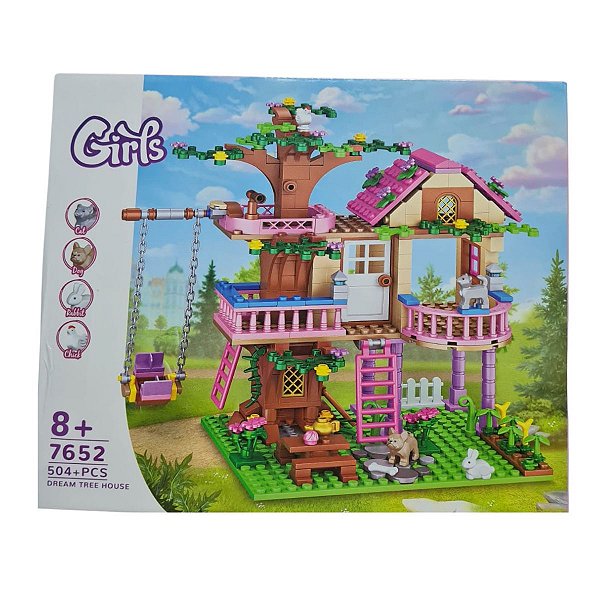 Bloco de Montar Casa na Árvore dos Sonhos Girls (504+ Peças)