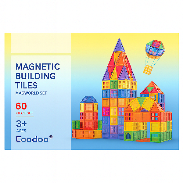 Conjunto Blocos Magnéticos de Construção – 60 Peças
