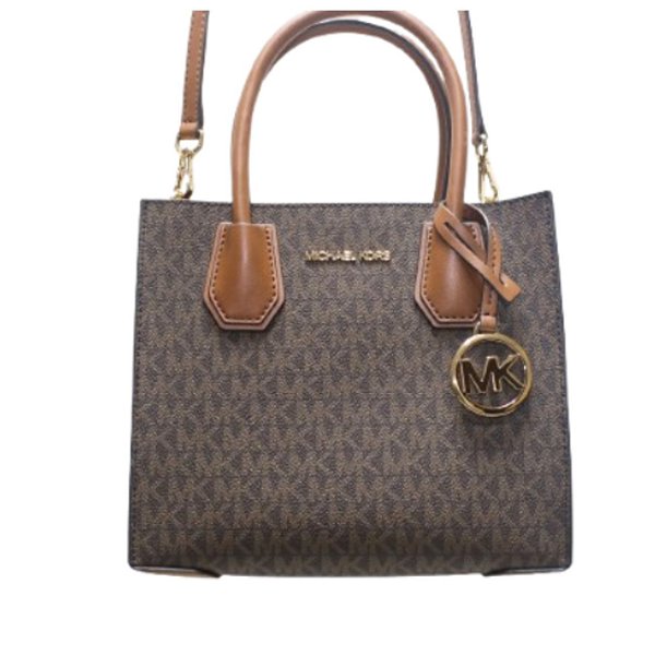 Bolsa Feminina Marrom Tote compacta com Alça Transversal.