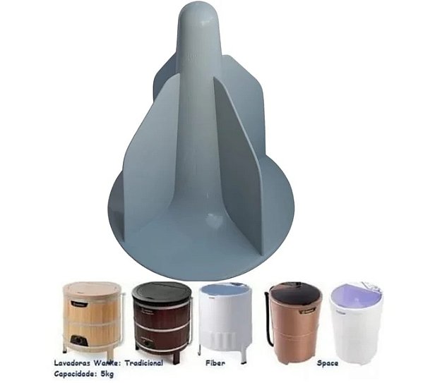 Agitador lava roupa wanke tradicional, space, fiber 5.0 original cinza