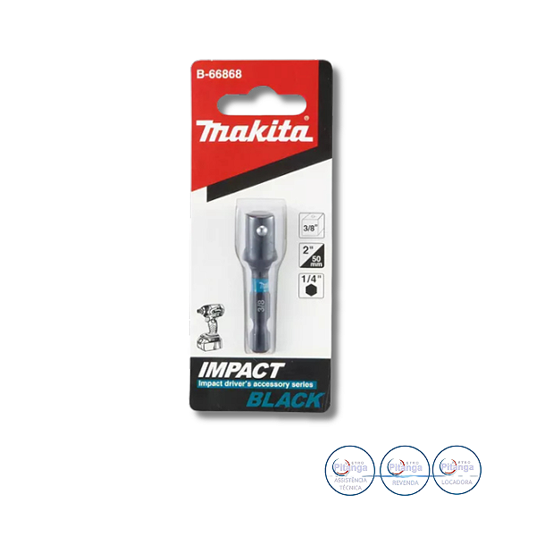 ADAPTADOR DE SOQUETE MAKITA 1/4X 3/8 POL. X 50MM B-66868