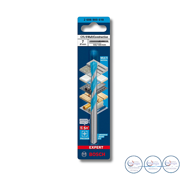 BROCA MULTI CONSTRUÇÃO BOSCH CYL-9  7X60X100MM