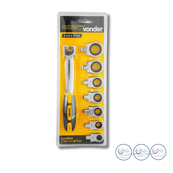 CHAVE ESTRELA CATRACA INTERCAMBIÁVEL VONDER 8MM-19MM