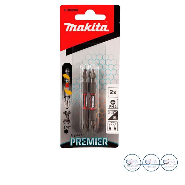BIT DE TORCAO PONTA DUPLA MAKITA  PH2-65MM 2PCS E-06286
