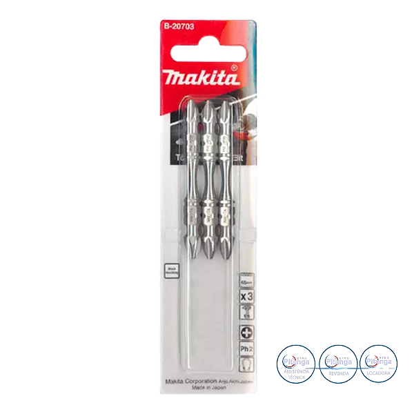 PONTA BITS DE TORCAO MAKITA PH2-65MM 3PCS B-20703
