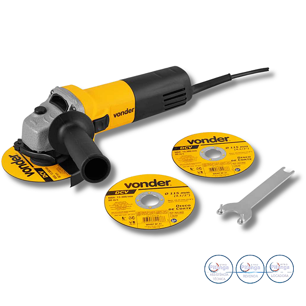 ESMERILHADEIRA VONDER 4.1/2 COM 3 DISCOS EAV650 127V
