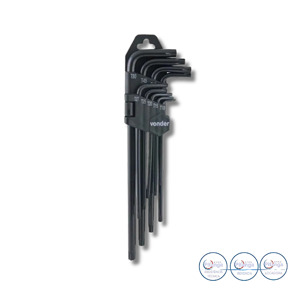 CHAVES HEXALOBULAR VONDER LONGA T10-T50  9PEÇAS - 35.73.105.000