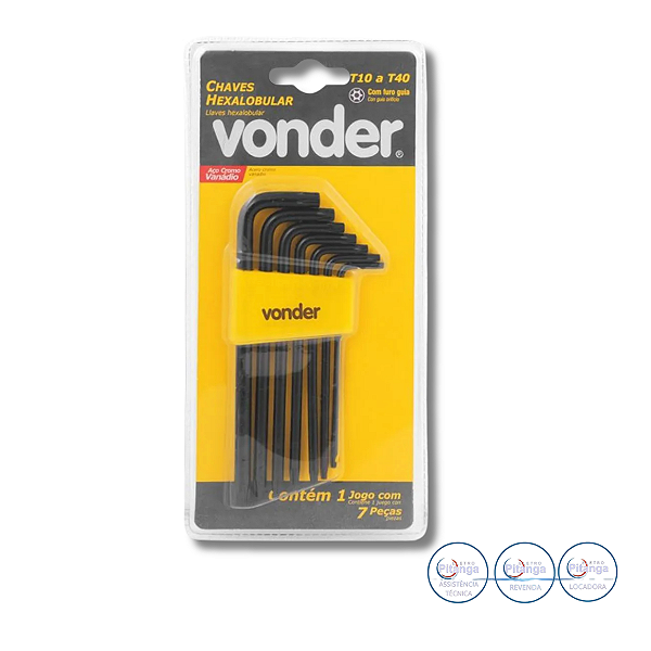 CHAVES HEXALOBULAR VONDER LONGA T10-T40 7PEÇAS 35.73.010.040