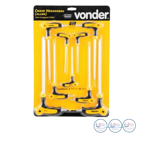 CHAVES HEXAGONAL ALLEN VONDER TIPO T 2MM-10MM- 35.73.020.100