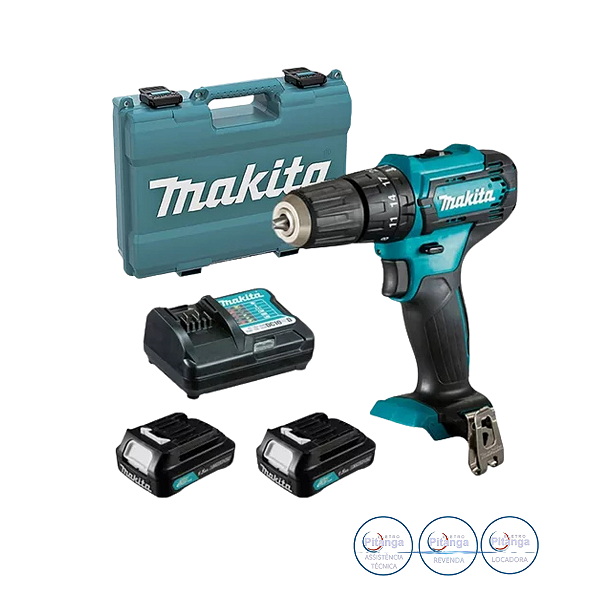 PARAFUSADEIRA IMPACTO MAKITA 10MM (3/8POL) 2 BATERIAS E CARREGADOR BIVOLT - HP333DWYE