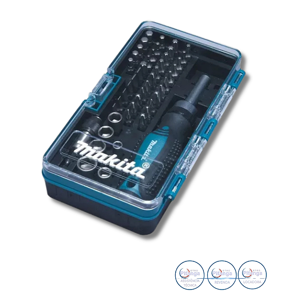 JOGO DE PONTAS BIT E SOQUETE E CHAVE CATRACA MAKITA 47 PEÇAS - B-36170