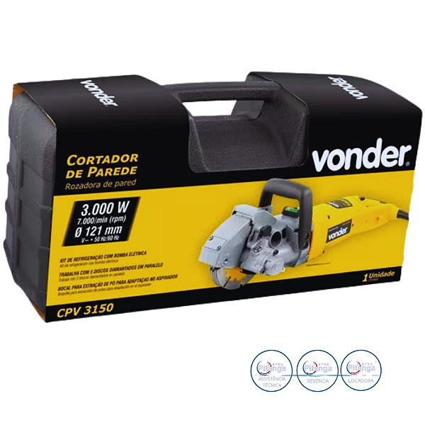 CORTADOR DE PAREDE VONDER 5 DISCOS CPV3150 220V 60.01.315.220