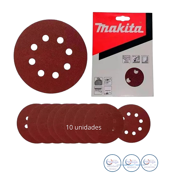 10 DISCOS DE LIXA 125MM GRÃO 150 MAKITA - D-54184