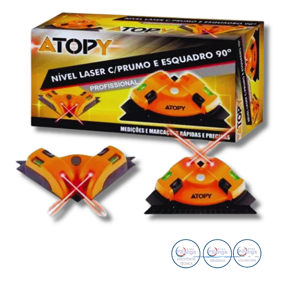 NIVEL LASER 90° COM PRUMO E ESQUADRO ATOPY - ATP-22759