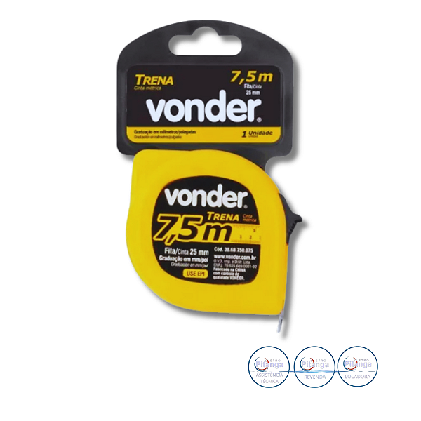 TRENA VONDER CINTA METALICA 7,5M X 25,0MM 38.68.750.075