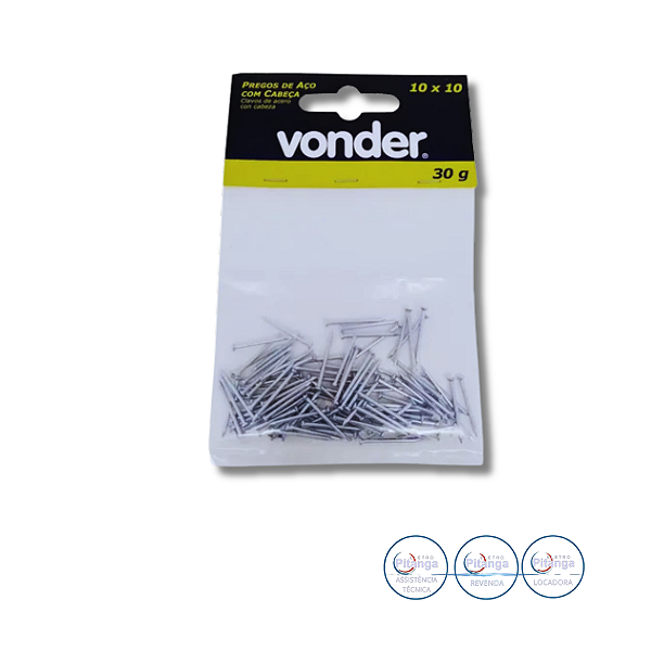 PREGO DE AÇO VONDER  COM CABEÇA 10X10 28.61.101.000