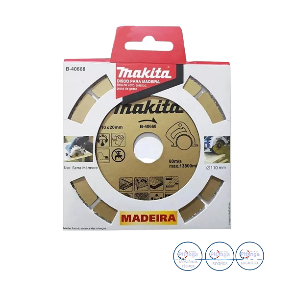 DISCO DE CORTE PARA MADEIRA EM TUNGSTÊNIO 110 MM MAKITA – B-40668