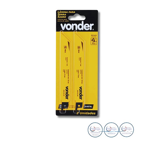 LÂMINA PARA SERRA SABRE METAL 24 DENTES COM 2 PEÇAS VONDER – 46.99.152.240