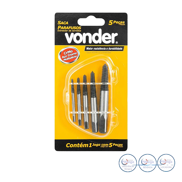 SACA PARAFUSO CROMO VONDER JOGO 5 PÇS 35.99.505.000