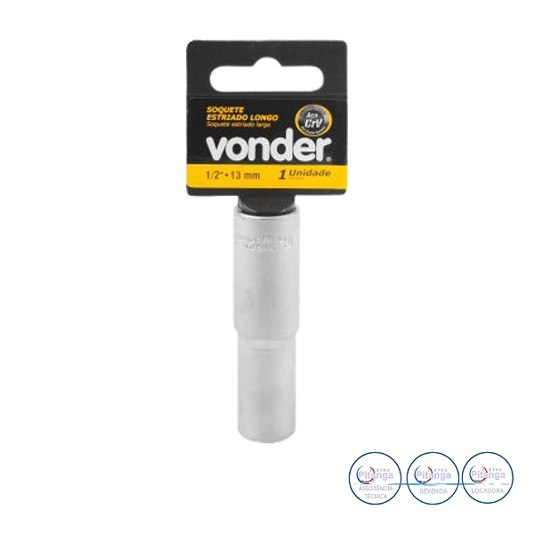 SOQUETE ESTRIADO VONDER 1/2" 13MM LONGO 30.39.130.001