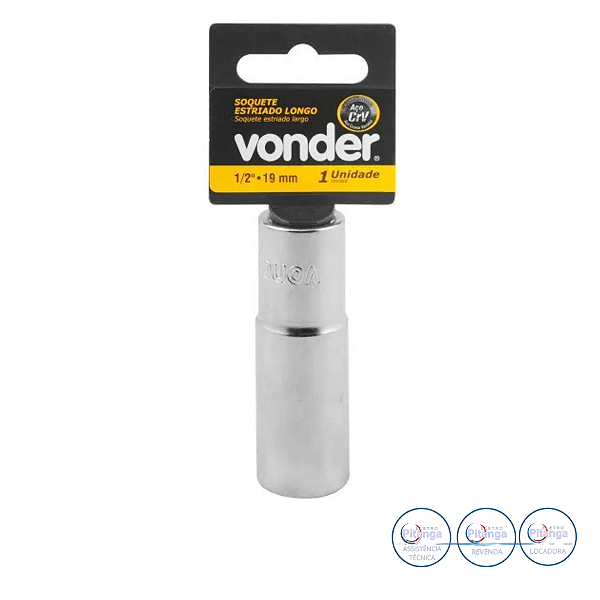 SOQUETE ESTRIADO VONDER 1/2" 19MM LONGO 30.39.190.001