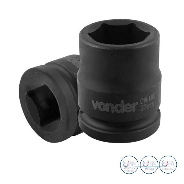 SOQUETE SEXTAVADO IMPACTO VONDER 3/4" 27MM AÇO CROMO 30.61.340.027