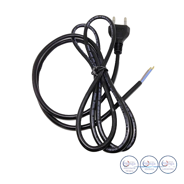 CABO FLEXÍVEL BOSCH 2x1,5MM COM PLUG 110V/220V F000.609.273