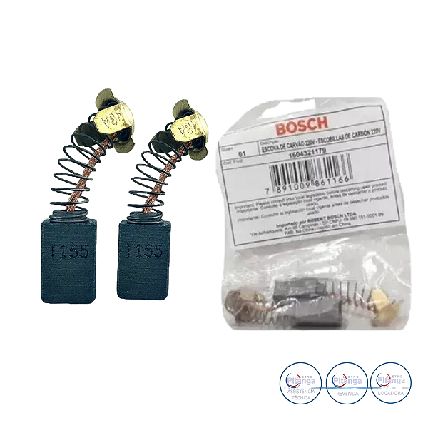 JOGO DE ESCOVA CARVÃO BOSCH  127V/220V 16B3 PARA GKS150 – 1604321179