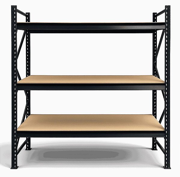 Porta Pallet SLIM Preto Até 750KG 200x180x80 com MDF