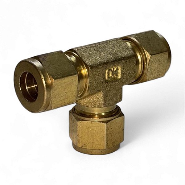 União Tee Latão Compressão DK-LOK - DT-12M-S Tubo 12mm