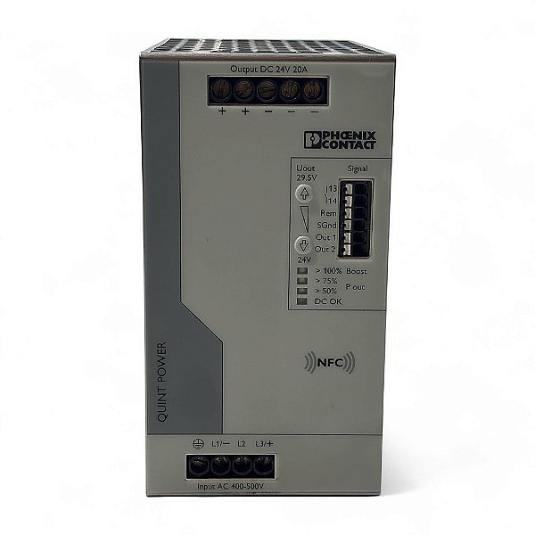 Fonte 24V 20A 480W PHOENIX CONTACT - QUINT4-PS/3AC/24DC/20