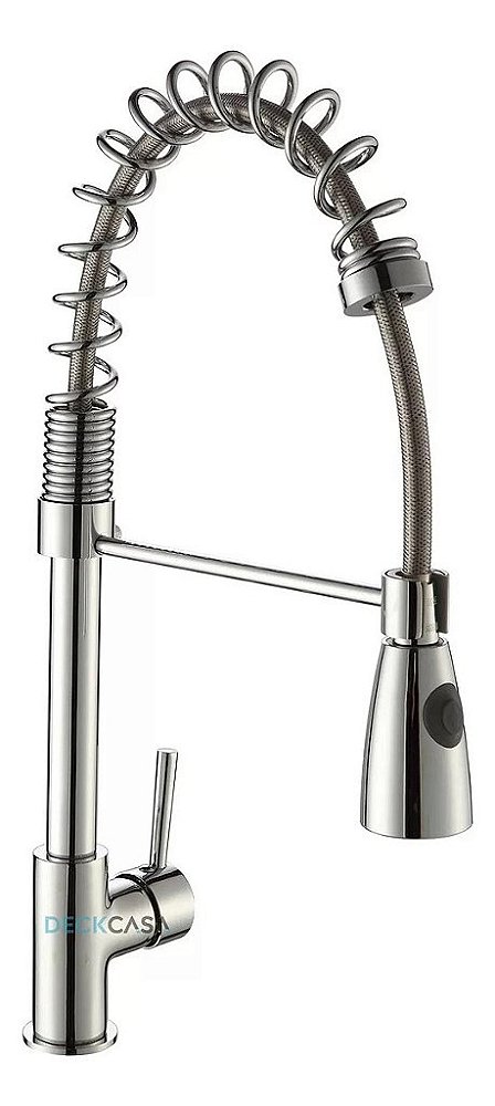 Torneira Cozinha Cromo Monocomando Gourmet Ducha DC-6001B