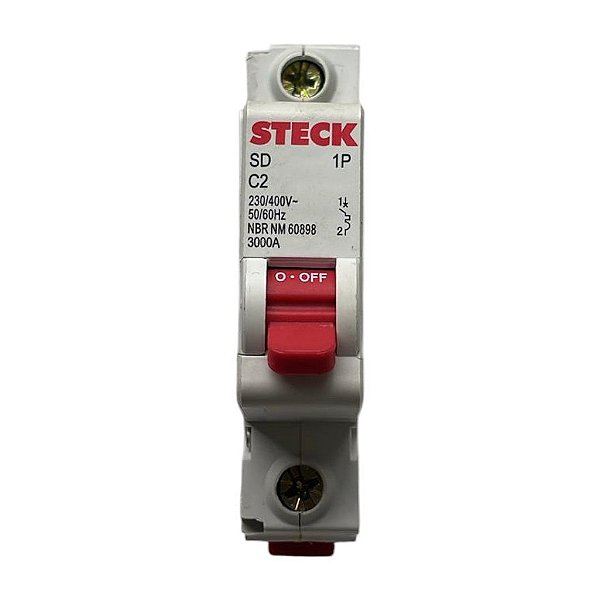 Disjuntor Unipolar Steck - SD C2 2 Amperes