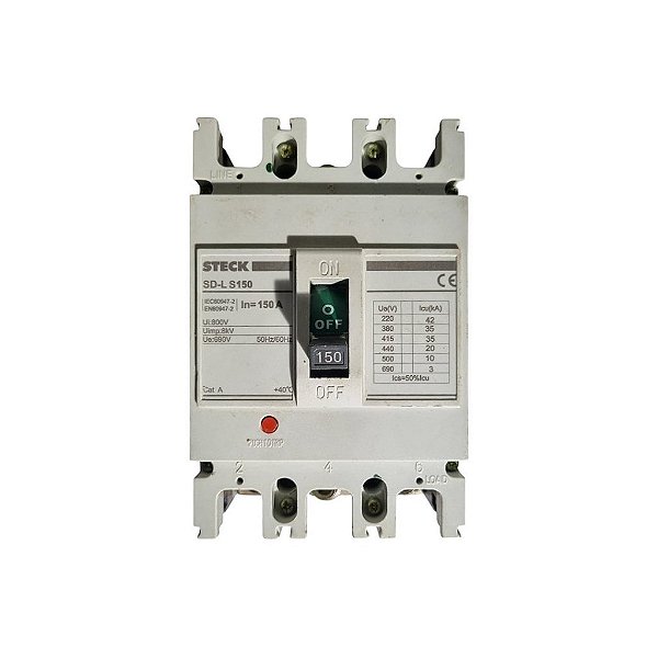 Disjuntor Caixa Moldada Tripolar 150A - SDLS150 - STECK