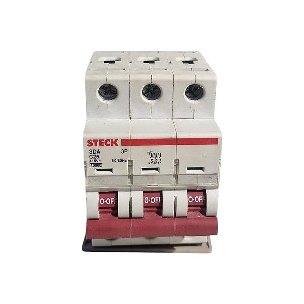Disjuntor Din Tripolar Curva C 25A 415V - Steck