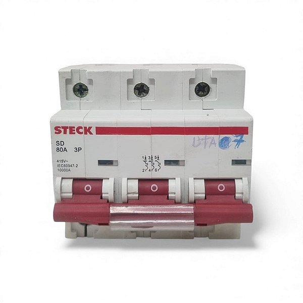 DISJUNTOR DIN TRIPOLAR 80A CURVA C - STECK