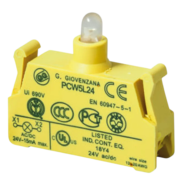 Pcw5l24 | Giovenzana | Bloco De Contato Com Led Branco 24v