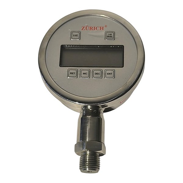 Manômetro Digital Zurich - Z-10-B 0-10 PSI Precisão