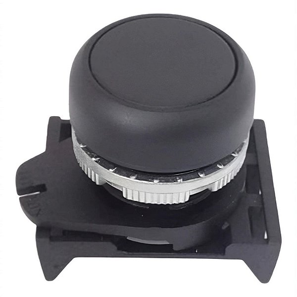 Botão Pulsante Preto Giovenzana - PPRN8 Faceado 22mm