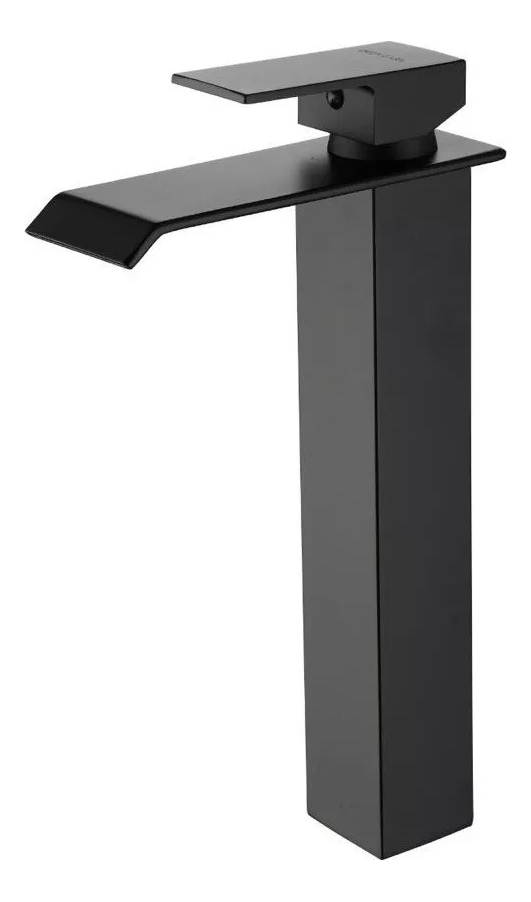 Torneira Banheiro Monocomando Cascata Preta Bica Alta