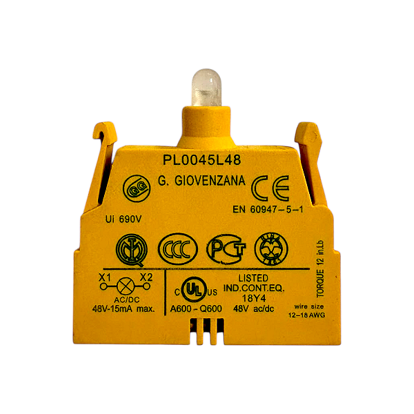 Kit 5 Bloco Contato Parafuso Led 48v Giovenzana PL0045L48