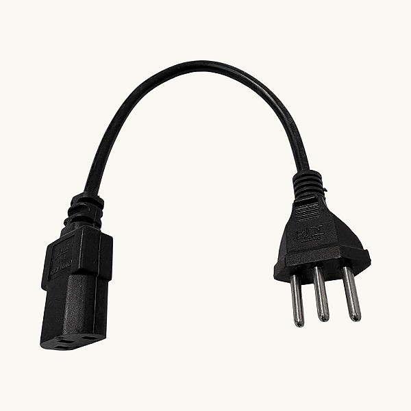 KIT 10 Cabo de Força Tripolar 10A 30cm 250V Conector C13