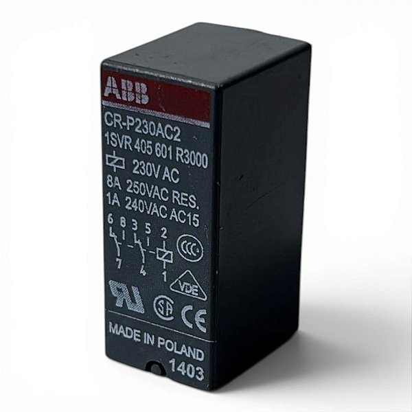 Relé interface 2NAF Entrada 230Vca saída 250V/8A CR-P230AC2
