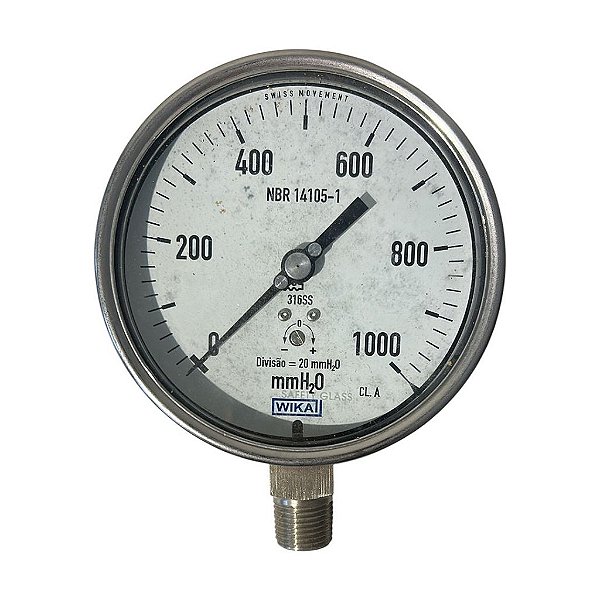 MEDIDOR DE PRESSÃO WIKA MONTAGEM 0-1000 KG 100MM 63254115